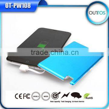 Promotional Credit Card Powerbank Cheap Built-in Cable Power Bank