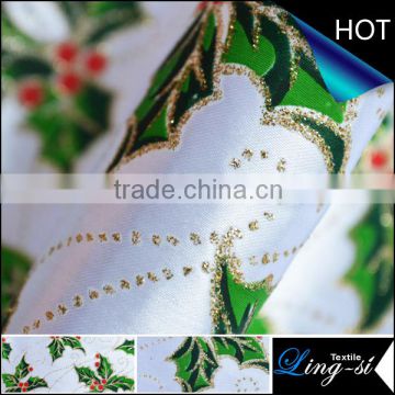 Polyester Sateen Fabric Bronzing Fabric for Christmas Decoration DSN 278