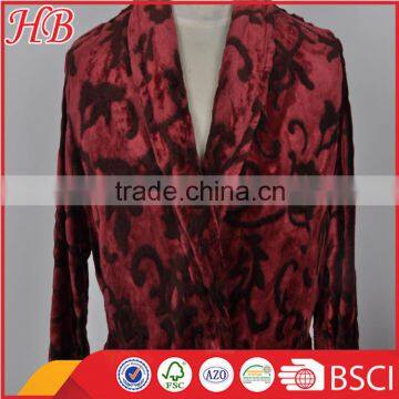 Bottom Print Cut Flannel Fleece Bathrobe photo-3
