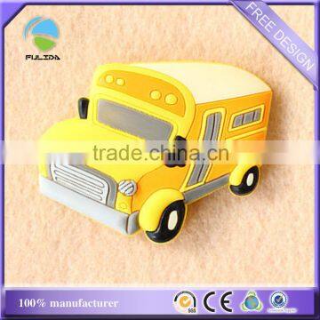 wholesale yellow jeep car soft pvc rubber souvenir fridge magnet