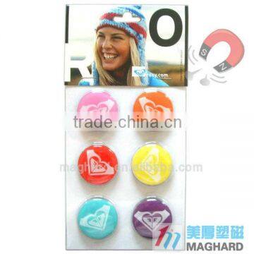 Souvenir Epoxy Resin Fridge Magnet Set ----- 6pcs round shape