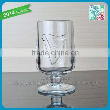 Top selling new product ice cream glass cup with embossed decal logo 240ml ice cream cup wholesale