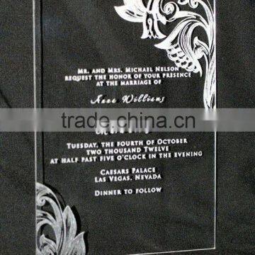 High Transparent custom handmade wedding invitation card