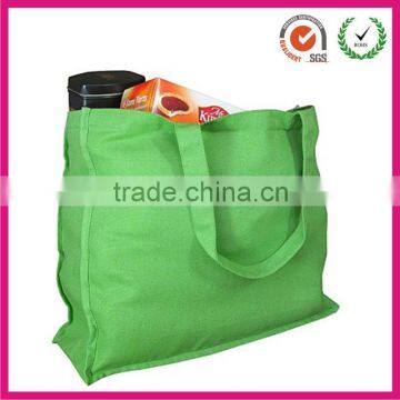 Promotion big size green cotton duffel bag (factory)