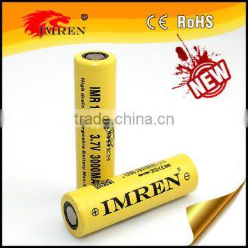 IMREN 18650 battery 35A 3.7v 3000mah e cig vapor mod rechargeable battery 18650 3000mah 35A li-mn battery