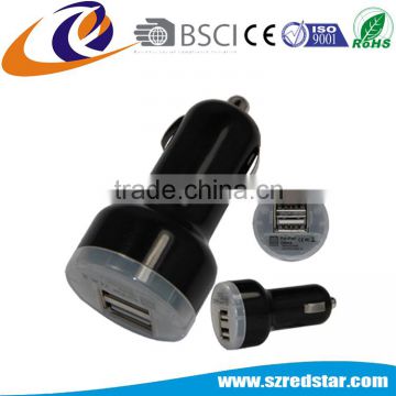 High Quality Output DC 5V 2.1A Universal Dual Port Car USB Mobile Charger