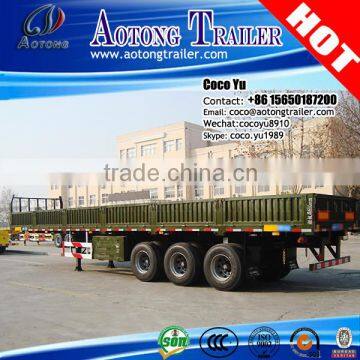 Hight quality military applications 3 axles bulk cargo transporting 50ton drop side trailer for sale