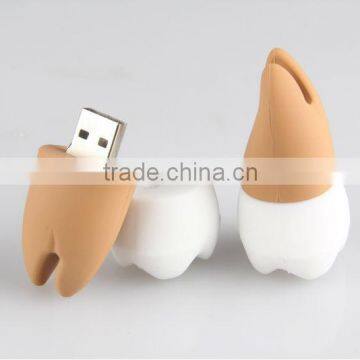 2015 promotional tooth shaped usb 3D custom design 2GB/4GB/8gb/16GB/32GB/64GB