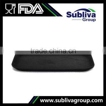 16 * 22 Inch Fiberglass Rectangular Non Slip Black Bar Tray