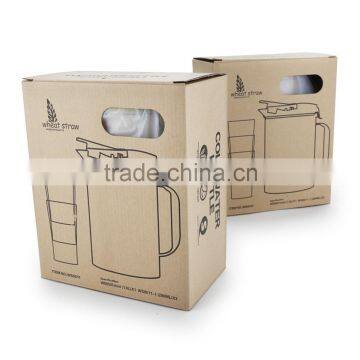 Wheat Straw Hot and Cold Water Jug Set photo-6