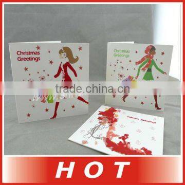 New Flocking Christmas Greeting paper cards