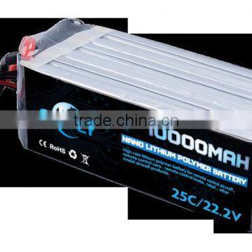 Rechargeable 22.2V 6S 10000mAh lithium polymer battery or UAV / Drone