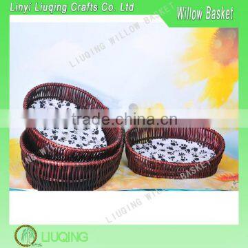 Hand knitting pet bed wicker basket for dog