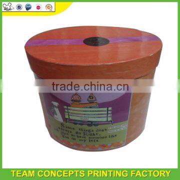 large round fancy empty gift boxes