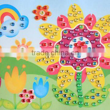 Colorful flower kids DIY product crystal sticker