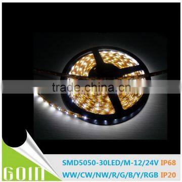 decorative lighting guangdong Flexible 12V led strip SMD5050 flex strip light 30led/m IP65 led strips RGB LED strip 5050