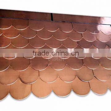 Roofing materials Wanael fish scale copper roof tile,copper shingle for roof, Copper Roofing Tiles