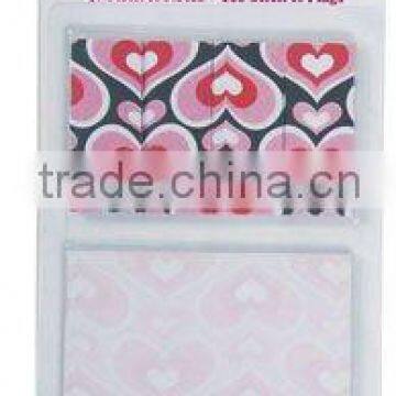 Heart Stick-It notes and flags