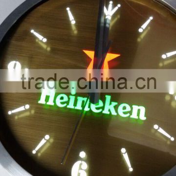 led wall clock,led clock with aluminum frame,led logo clock