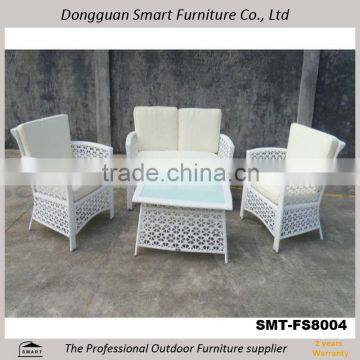 Hot sale outdoor garden white rattan woven table set