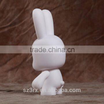 white rabbit shape blank vinyl toy for kids/white blank action vinyl toy for education