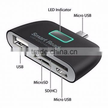 4 in 1 OTG Adapter Micro USB Card Reader SD HC TF