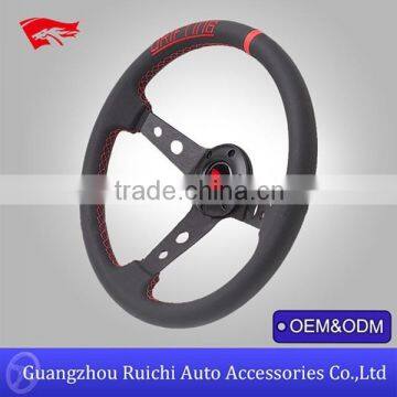 NEW!! 350mm Racing Type JDM Steering Wheel Red Stitching Custom Drifting Steering Wheels