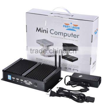 Partaker I3 Fanless Industrial Mini Pc 2 COM Black Color With Intel i3 4005u 4010u 5005u i5 4200u 4230u Core i3 i5 Mini pc photo-4