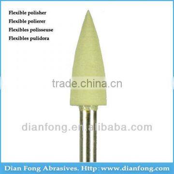 R202F 3/32" HP Shank Bullet Shaped Light Yellow Silicone Rubber Polishers Dental Polishing Products