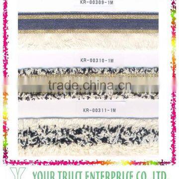 Burgundy Gold Metallic Wool Thread Braid Decorative Trimming Swimwear photo-3