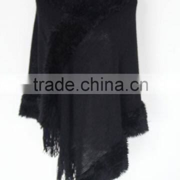 Top quality fashion winter warmer knitted pashminas and women capes with high-neacked