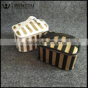 Women Cosmetic Organizer Travel Stripe Toiletry Case photo-4