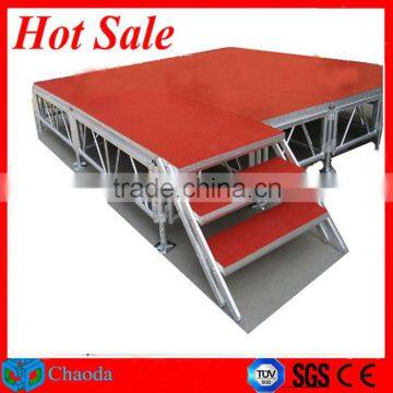 Newly red wooden folding stage materials