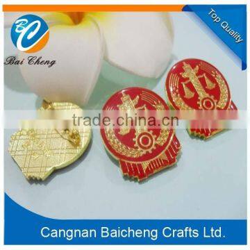 Metal badges with metal butterfly hook back                        
                                                Quality Choice