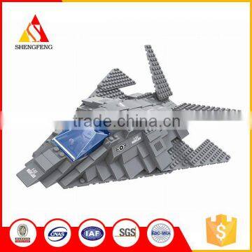 Hot sell 259pcs gray combat aircraft building blocks toys