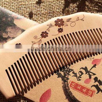 Natural Handle Combs Peach Material Nature Color Hair Wood Comb Hair Combs With Laser Logo photo-6
