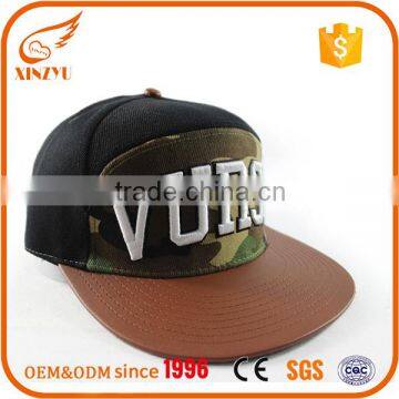 Custom 3D Embroidered Leather Flat Brim Caps Cheap Snapback Hats Wholesale photo-3