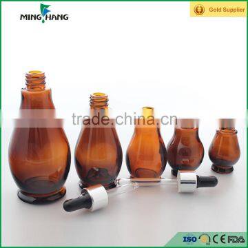 15/25/30/50/100ml Unique Shape Amber Glass Essential Oil Dropper Bottles photo-5