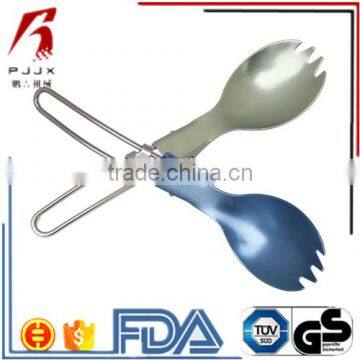 Pure Titanium metal stainless colorful spork (fork and spoon) flatware