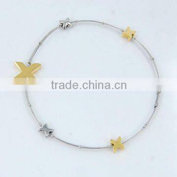 steel rope bracelet with metal Fashion stainless steel bracelet bangles