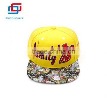 Flower Brim Embroidery Cloth Hiphop Cap