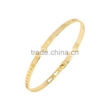 Memories Bangles With Customize Design Word 'EVERYTHING HAPPENS FOR A REASON' With 4mm/7mm Width photo-3