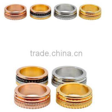 Gold Plated Jewelry Sets Wholesale Rotating Ceramic Diamond Fashion Cheap New Model Latest Wedding Ring