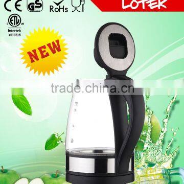 hot selling striking blue led light glass electric kettle