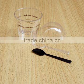 plastic jelly cup with spoon