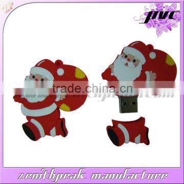 Fashional design soft PVC USB case/Santa Claus PVC USB case/PVC usb flash drives case