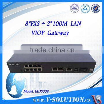 8 FXS VoIP Gateway with 2FE LAN Port IAD Supported SIP Protocol, IP Voice, Video, Fax, Modem