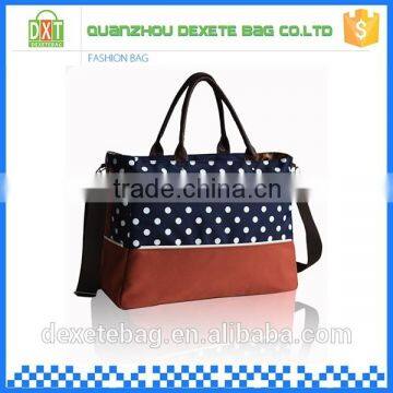 High-capacity polyester handle baby diaper bag