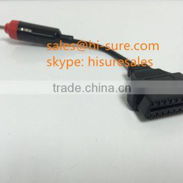 Auto cigarette lighter male to J1962 OBD Female cable