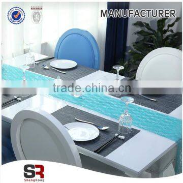 2015 Fashionable Rectabgle Blue Lace Resturant Table Runner